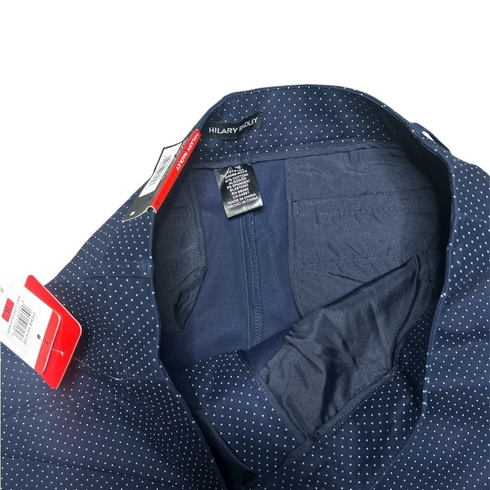 Hilary Radley Navy And White Dotted Capri Pants - Picture 3 of 11